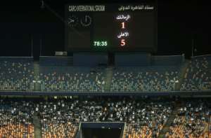 The Cairo International Stadium has a capacity of more than 70,000, leaving a lot of room for these Zamalek supporters. By - (AFP)