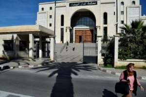 The Algerian court in Dar Al-Baida, Thursday, where the trial of suspects accused of having killed Hervé Gourdel is taking place.  By RYAD KRAMDI (AFP)