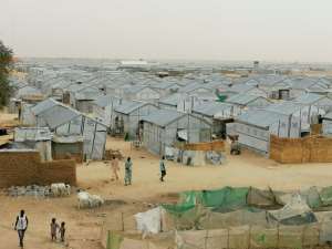 The Bakassi camp houses thousands of people who have been displaced by Boko Haram's brutal jihad - social distancing here is very difficult, say camp workers. By Audu Marte (AFP)