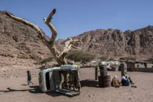The Bedouins of Wadi Sahu live in humble shacks of corrugated iron and recycled scraps. By Khaled DESOUKI (AFP)