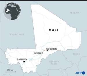 The blast happened while the convoy was travelling on the road from Douentza to Sevare. By Eléonore HUGHES (AFP)