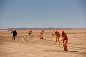 The British-built super racer was put to the test in the southern African Kalahari Desert. By RODGER BOSCH (AFP)