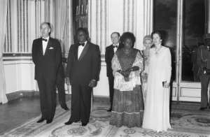 The genocide was sparked by the assassination president Juvenal Habyarimana (2ndL). By STF (AFP/File)