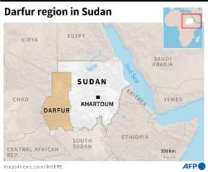 Map locating Darfur region in Sudan.. By (AFP)