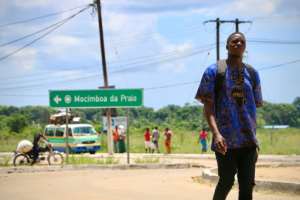 The entrance to Mocimboa da Praia, a northern Mozambique town that has been occupied by Islamist militants. By ADRIEN BARBIER (AFP/File)