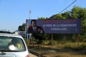 'The father of Congolese democracy' - critics say pro-Kabila posters aim at preparing the ground for another term in office.  By SAMIR TOUNSI (AFP)