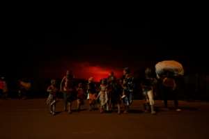 The first departures from Goma city came even before the official confirmation that Mount Nyiragongo had erupted. By Guerchom Ndebo (AFP)