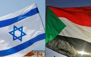 The flags of Israel and Sudan; a deal with Israel would make Sudan the third Arab country since August -- after the United Arab Emirates and Bahrain -- to forge peace with the Jewish nation. By JACK GUEZ, ASHRAF SHAZLY (AFP)