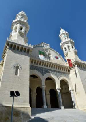 The Ketchaoua Mosque in the famous Casbah district, a UNESCO World Heritage Site, in Algiers, as workers complete the final stages of its renovation on October 15, 2017. By RYAD KRAMDI (RYAD KRAMDI / AFP / File)