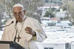 The Mediterranean 'is becoming a grim cemetery without tombstones', said Pope Francis. By Louisa GOULIAMAKI (POOL/AFP)