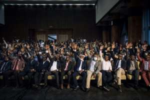 The National Assembly votes during a week of turmoil in the politics of the Democratic Republic of the Congo.  By ALEXIS HUGUET (AFP / Archive)