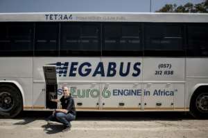 The natural gas from Renergen's wells is currently being used to power buses, but eventually it will be turned into liquefied natural gas that can be used to heat homes or in power stations. By LUCA SOLA (AFP)