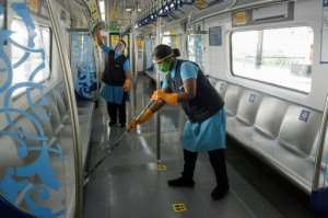 The New Delhi metro reopened on Monday after a five-month closure. By Noah SEELAM (AFP)