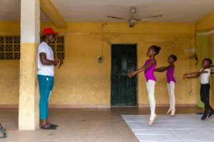 The school is the brainchild of self-taught ballet aficionado Daniel Ajala, who pays for it out of his own pocket. By Benson Ibeabuchi (AFP)