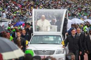 The stadium was jampacked and many had travelled hundreds of miles to see the pontiff. By GIANLUIGI GUERCIA (AFP)