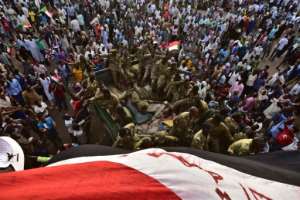 The president's departure in a coup failed to satisfy the protesters, who have pushed for justice for Bashir-era officials. By Ahmed MUSTAFA (AFP)