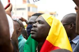 The rally had initially been called as a protest against President Keita. After his ouster, it was recast as an act of celebration. By ANNIE RISEMBERG (AFP)