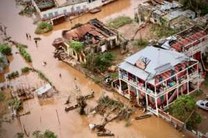 The town of Buzi in central Mozambique was among the victims of huge floods caused by Cyclone Idai last month. By Adrien BARBIER (AFP)