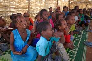 The United Nations says children make up 45 percent of the 49,000 Ethiopians who have sought refuge in neighbouring Sudan. By ASHRAF SHAZLY (AFP)