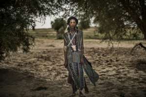 Time for celebrations: Ousman, a man from the Wodaabe group of the Fulani, poses in traditional attire in Bermo. By Marco LONGARI (AFP)