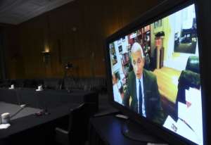 Top US infectious diseases expert Anthony Fauci answers questions from senators. By Toni L. Sandys (POOL/AFP)