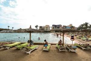 Tourists last year in Egypt's Red Sea resort of Hurghada, before the crisis hit. By Mohamed el-Shahed (AFP/File)