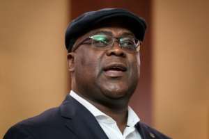 Tshisekedi, pictured in Geneva on Sunday, was named UDPS leader and election candidate in March after the death of his father Etienne, who co-founded the party in 1982. By Fabrice COFFRINI (AFP)