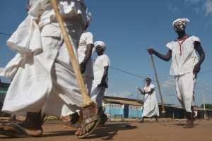 Traditional spiritual dancers called