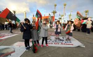 Tripoli residents organised a demonstration last week against Haftar's offensive.  By Mahmud TURKIA (AFP/File)