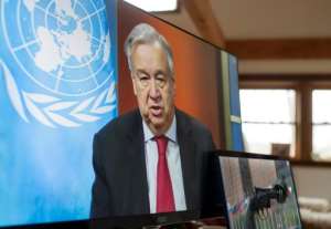 UN Secretary General Antonio Guterres wants governments to help protect women from abusers during the coronavirus lockdowns around the world. By Mark GARTEN (Other/AFP)