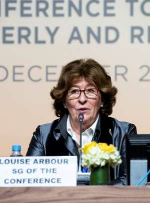 UN special representative Louise Arbour hit back at critics of the pact, saying it does not create a right to migrate.  By FADEL SENNA (AFP)
