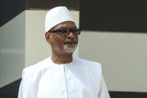 Under pressure: Keita faces mounting discontent at his handling of the economy and Mali's jihadist insurgency. By Ludovic MARIN (POOL/AFP)