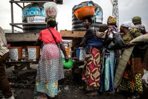 UNICEF provided facilities like hand-washing stations during DR Congo's recent Ebola outbreak. By JOHN WESSELS (AFP/File)