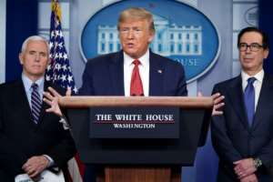 US President Donald Trump said he would have a recommendation 'before Easter' on whether parts of the US can reopen. By MANDEL NGAN (AFP)
