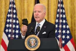 US President Joe Biden speaks about Covid-19 vaccinations at the White House.  By SAUL LOEB (AFP)