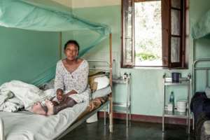 Vololonirina Ranorovelo developed leprosy symptoms more than 10 years ago. Even though leprosy is not very contagious, she will never be able to return to her village because her family and friends will reject her