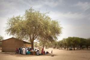 Waiting for the jab: A measles vaccine drive at Agang in the Ouaddai highlands of eastern Chad.  By Amaury HAUCHARD (AFP)