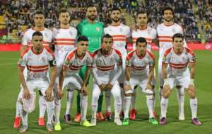 Zamalek line up before defeating Esperance in the 2020 CAF Super Cup match in Qatar. By KARIM JAAFAR (AFP/File)