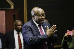 Zuma, pictured in court on Tuesday, filed a last-minute appeal against corruption charges. By MICHELE SPATARI (POOL/AFP)