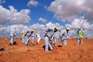 A mass graves in Tarhuna, southeast of the capital Tripoli, where officials say that so far 115 bodies have been unearthed. By Mahmud TURKIA (AFP/File)