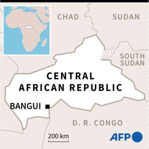 A map of the Central African Republic.  By Aude GENET (AFP)