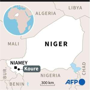 A map of Niger locating the attack on French aid workers in Koure. By AFP (AFP)