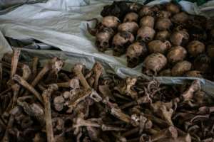 A pit on the outskirts of Kigali discovered last year and containing victims' bones and skulls bears witness to some of the horror of the Rwandan genocide. By Yasuyoshi CHIBA (AFP/File)
