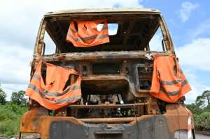 A protest against Ouattara's third-term bid turned violent in Bangolo, where mining company trucks were torched. By Issouf SANOGO (AFP)