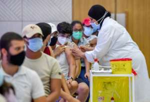 A vaccine drive marking the Eid al-Adha festival sparked a rush at inocculation centres. By FETHI BELAID (AFP)
