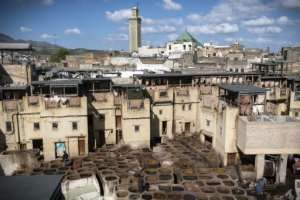 A view of the tannery in the 9th century walled medina in the ancient Moroccan city of Fez. By FADEL SENNA (AFP)