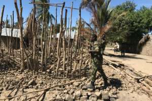 Aftermath of an attack on the coastal village of Naunde in June 2018, where seven people were hacked to death and 164 homes set alight. By Joaquim Nhamirre (AFP)
