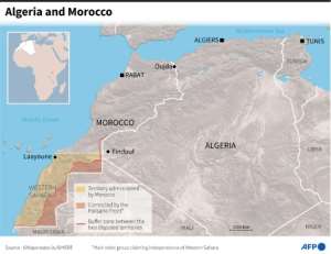 Map of northern Africa locating Algeria and Morocco. By (AFP)