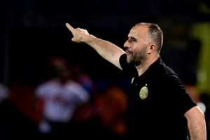 Algeria coach Djamel Belmadi gives an instruction during an Africa Cup of Nations group match against Kenya in Cairo. By JAVIER SORIANO (AFP)