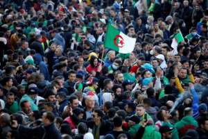 Algerians rally in the northern town of Kherrata marking some of the first Hirak protests on February 16, 2021, two years into the mass movement which swept former strongman Abdelaziz Bouteflika from power. By - (AFP/File)